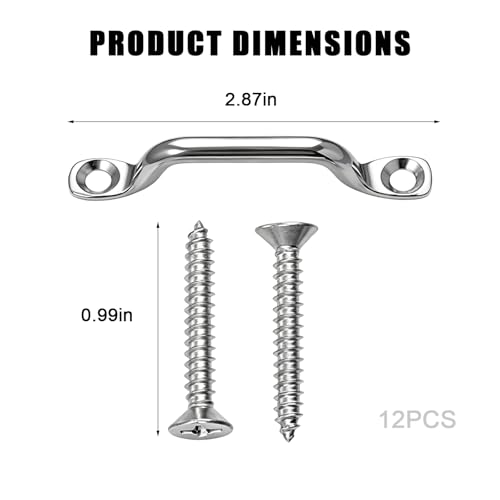 4 PCS Pad Eye Kit, Stainless Steel Auto Battery Tie Down Anchor Point Non-Rusting Pad Eye Kit with Screws, Heavy Duty Tie Down Kayak Deck Loops for Car Boat RV Batteries - color: Pad Eye