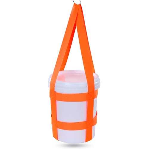 Bucket Sling for 5 Gallon Bucket, 1.9 Inch Wide Webbing Sling Lifting Multifunctional Drum Handling Sling with 2 Belly Bands, Capacity up to 200 LBS
