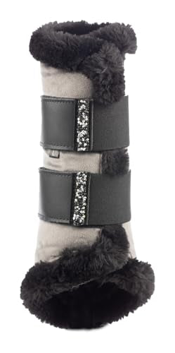 Equinavia Arendal Matching English Riding Horse Set | All Purpose Saddle Pad, Brushing Boots, and Ear Bonnet - color: Grey/Silver