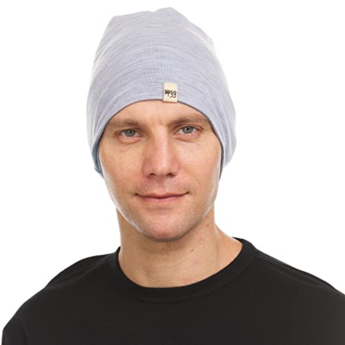 Minus33 Merino Wool Micro Weight Reversible Beanie - color: Slate Blue / Ash Gray