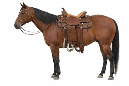 CHALLENGER Western Show Horse Saddle Stirrups Aluminum Leather Tread Cross Engraved 5145v - color: Aluminium Stirrup with genuine Leather Tread