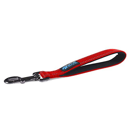 Max and Neo Short Traffic Leash 10" - We Donate One for One a Dog Rescue for Every Leash Sold (Red) - color: RED