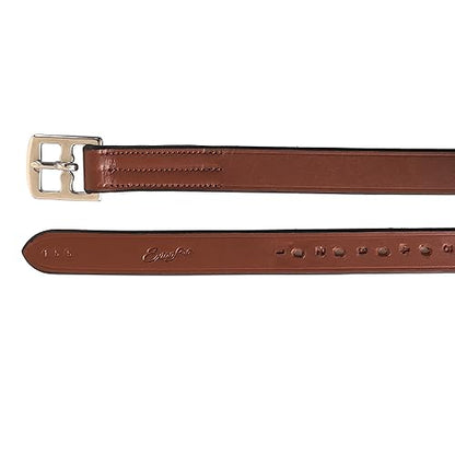 Exion Pre-Stretched English Stirrup Leathers | Non-Stretch Genuine Leather Stirrup Straps for English Saddles | 18 Numbered Holes Stainless Steel Buckles | Pair Black Havana Oak 48 54 58 62 - color: Oak Brown, size: 155 cm / 62"