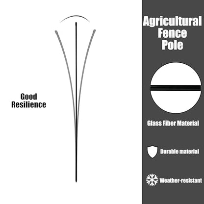 Sunnyglade 45.3" 25PCS Fiberglass Electric Fence Posts with 100 Metal Loops