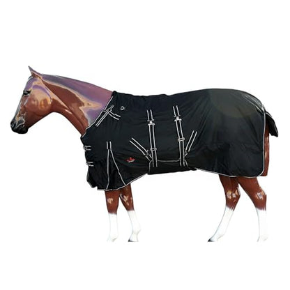 HILASON 600D Turnout Light Winter Blanket Horse Black 81 in - size: 81 In