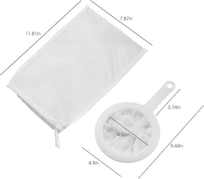 6 Pack - 100 Mesh Fine Mesh Strainer & Nut Milk Bags, Reusable Food Strainer - Food Grade BPA-Free - Ultra Strong Fine Nylon Mesh - Nutmilk, Juices, Cold Brew, Tea Coffee, Juice Soy