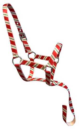 Nylon Foal Halter with Detachable 13" Catch - color: Candy Cane Print