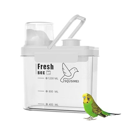 3 Qt/2.8 L Bird Seed Storage Container, Pet Food Container(1.6L, White) - color: 1.6L,/White