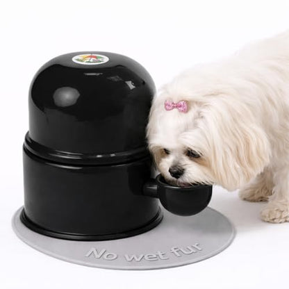 Pet Water Dispenser for Dogs and Cats, 47.3 oz – Gravity-Fed Aluminum Water Bowl, Prevents Wet Fur, Provides Continuous Fresh Water, Electrostatic Coated Finish, Vida Mansa (Black) - color: Black