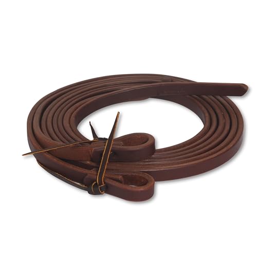 Professional's Choice Ranch Heavy Oil Harness Leather Split Reins | Available in 4 Different Widths - size: ⅜"