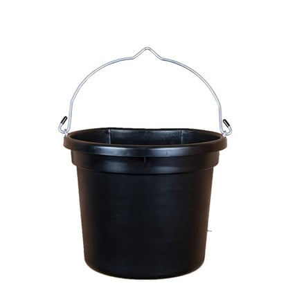 Dura-Tech Gold Flatback Bucket 18 Qt. | Designed by Professional Horsemen | Durable & Weather Resistant | Rubber Tipped Handle Ends
