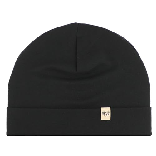 100% Merino Wool Cuff Beanie - Mens & Womens Warm Winter Hat - Watch Cap - Toque - Novelty Beanie - One Size Fits Most - color: Black
