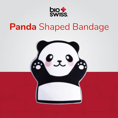 BioSwiss Bandages, Panda Shaped Self Adhesive Bandage Set, Latex Free, Sterile Wound Care, 24 Count - size: 24-Count Box, style: Panda