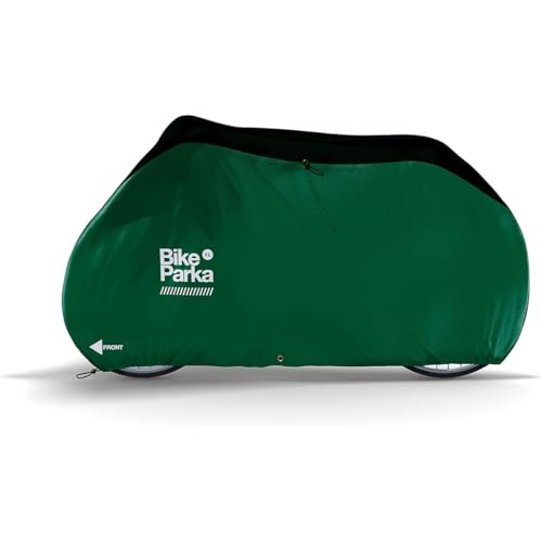 BikeParka XL/MTB Bike Cover - Heavy-Duty, Waterproof Protection for Mountain Bikes with Wide Handlebars or Child Seats - Durable, Indoor/Outdoor Use, Stuff Sac Included (Forest Green) - color: Forest Green