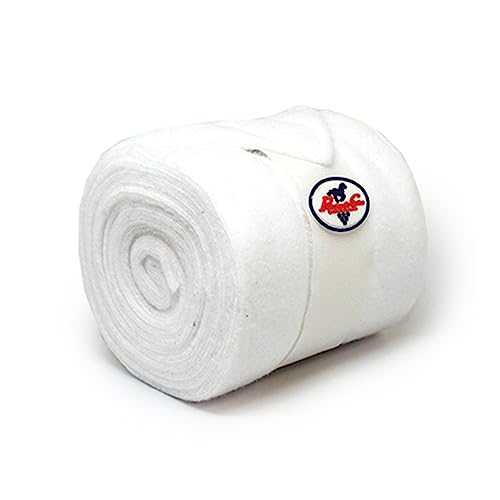 Professional's Choice Polo Wraps Double-Sided Fleece | Secure Hook and Loop Closure | Nine feet Long | Machine Washable - color: White