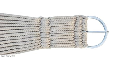 Horse Western 25 Strand Double Weave Mohair Roper Girth- Breathable Saddle Girth with Stainless Steel Buckles - color: Beige