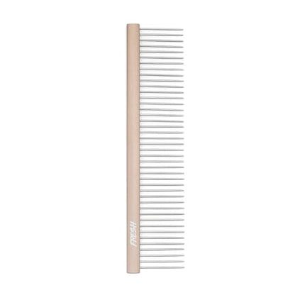 Fresh Ultra Wide Metal Pet Comb, Oval Aluminum Handle, Wide Tooth Spacing, Metal Grooming Comb for Dogs, 7.5" - style: Ultra Wide