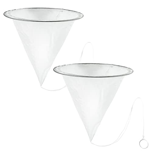 Luwint 2 Pack Honey Strainer Bags, 400 Micron Fine Nylon Mesh Filter with Stainless Steel Ring for 5 Gallon Bucket, Reusable Conical Food Filter for Honey, Beer, Nut Milk, Wine, Juice