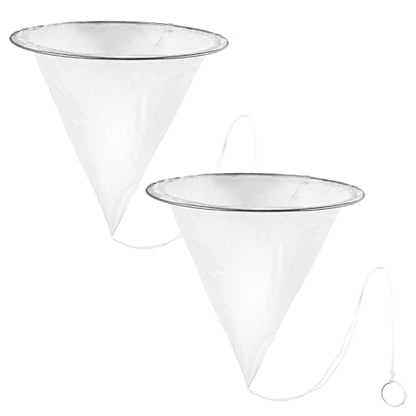 Luwint 2 Pack Honey Strainer Bags, 400 Micron Fine Nylon Mesh Filter with Stainless Steel Ring for 5 Gallon Bucket, Reusable Conical Food Filter for Honey, Beer, Nut Milk, Wine, Juice