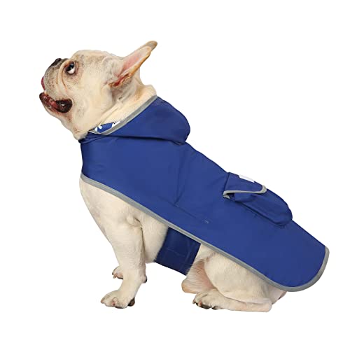 HDE 2-in-1 Reversible Dog Raincoat Hooded Poncho Rain Jacket Bl Sharks M - color: Sharks, size: Medium