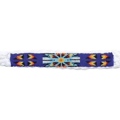 Professional's Choice Cowboy Braided Horse Halter - color: White/Royal, style: Beads