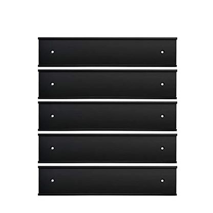 5Pack 2“ × 10” Aluminum Nameplate Holder For Wall or Door - color: Black