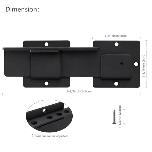 9" Flip Gate Latch Lock with 4 Padlock Holes, Adjustable Door Latch