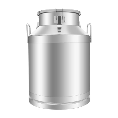 1MM Thickened Stainless Steel Milk Can Large Liquid Container Storage,Stainless Steel Milk Bucket with Sealing Lid and Carry Handle,for Wine, Oil Storage Transport (50L/13.2Gal) - size: 50L/13.2Gal