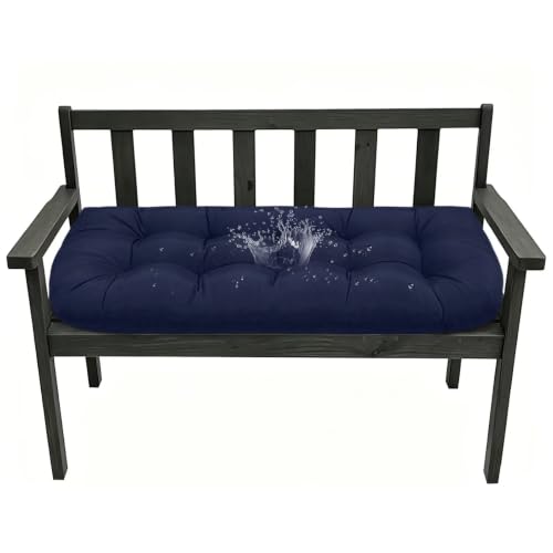 Patio Bench Seat Cushion Waterproof Swing Loveseat Cushion - color: Navy Blue
