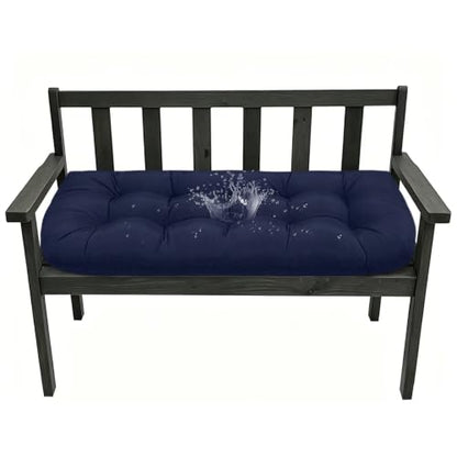 Patio Bench Seat Cushion Waterproof Swing Loveseat Cushion - color: Navy Blue