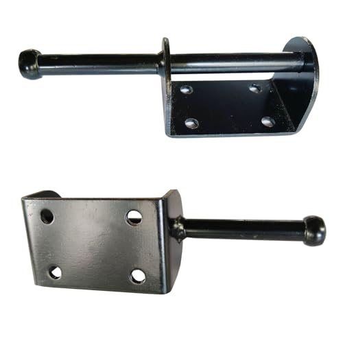 Door Latch - Self-Locking Gate Latch for Outdoor Fence, Black Steel Automatic Gravity Lever Lock with Fasteners, Gate Latch for Wooden Fence, Versatile Gate Latches with Spring &Cable Pull String