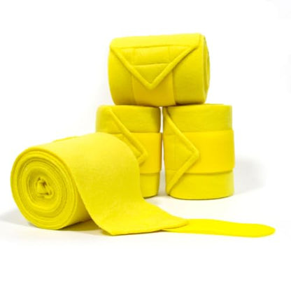 Horse Polo Leg Wraps Soft Fleece Wraps Equestrian Leg Bandage 4-Pack (Full(10ft), Yellow) - color: Yellow, size: Full(10ft)