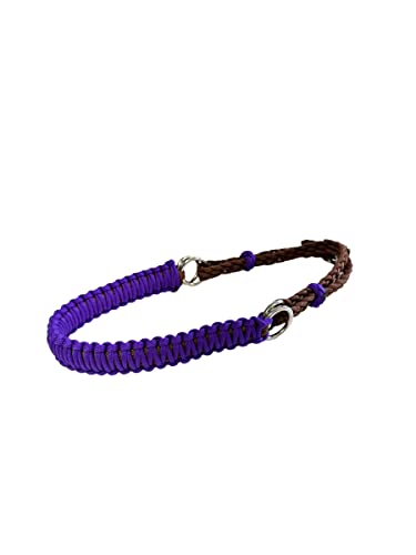 Side Pull Hackamore bitless Bridle Attachment Purple with Your Choice of Black or Brown Chinstrap