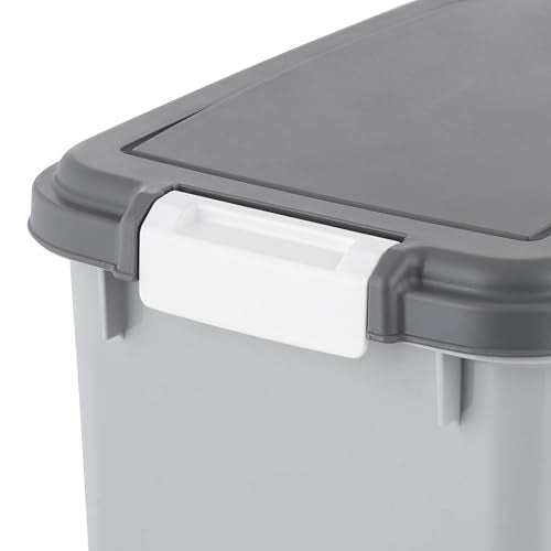 IRIS USA Dog Food Storage Container, Up to 30+11 lbs, Gray/Dark Gray - color: Gray/Dark Gray