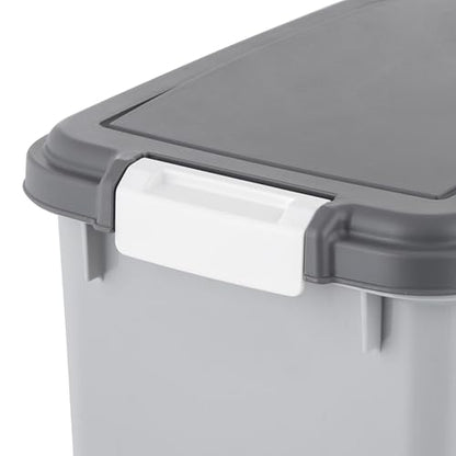IRIS USA Dog Food Storage Container, Up to 30+11 lbs, Gray/Dark Gray - color: Gray/Dark Gray