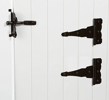 National Hardware Deluxe Latches Decorative T-Hinges Gate Kit, Steel, Black | Includes 2 Hinges, Latch, Strike and Pull for Wood, Vinyl and Metal Fence Gates; Mounting Screws Included - size: Pack of 1