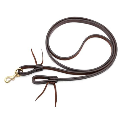 Jeffers Equine LuxeLeather Heavy Oiled Western Leather Horse Reins – Split, Laced & Roping Styles with Tie or Snap Ends for Riding & Training - size: 5/8" x 8'
