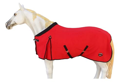 80" Horse Sheet Polar Fleece Cooler Exercise Blanket Wicks Moisture 43F02 - color: Red, size: 80 inches