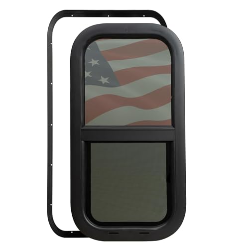 RV Window 12"W x 24"H Vertical Sliding Replacement Glass &Trim Ring Set - size: 12" W x 24" H, style: Vertical