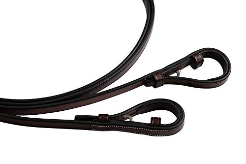 Huntley Equestrian Pelham Flat Curb English Bridle Rein 1/2" Width (Full)