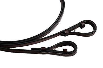 Huntley Equestrian Pelham Flat Curb English Bridle Rein 1/2" Width (Full)