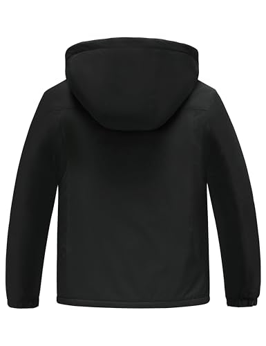 ZSHOW Girls' Ski Jacket Waterproof Fleece Raincoat Windproof Winter Coat - color: Black, size: 18-20