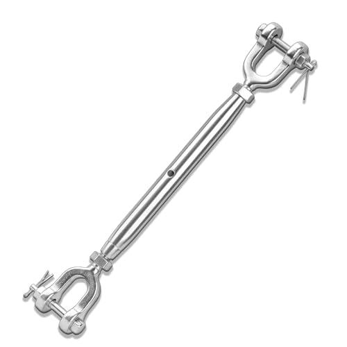 Turnbuckle, 1/2" 304 Stainless Steel Turnbuckle, 4400lbs Working Load Limit, Heavy-Duty Closed Body Jaw and Jaw Turnbuckles for Cables Wire Tensioner, Zipline, Shade Sails - size: 1/2in （1pcs）