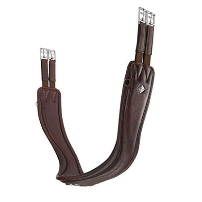 LeMieux Gel-Tek Anatomic Jumping Girth - Contoured Shape - Dynamic Gel and Ultra Soft Leather - color: Black, size: 120cm/48"