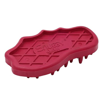 Grewal Equestrian Snuggy Clean Large Teeth Rubber Groomer Curry (Pink) - color: Pink