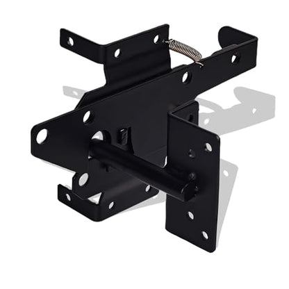 Self-Locking Gate Latch - Heavy Duty PVC/Gate Latch for Wooden Fence - Outswing Gate with Automatic Locking & Rust Proof, Black