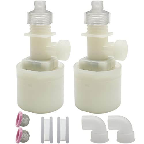 Water Float Valve, Water Level Control Water Tank Traditional Float Valve Upgrade 2 PCS（1/2" to 1/4", up inlet） - color: up inlet, size: 1/2" to 1/4"