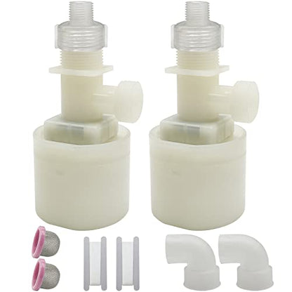 Water Float Valve, Water Level Control Water Tank Traditional Float Valve Upgrade 2 PCS（1/2" to 1/4", up inlet） - color: up inlet, size: 1/2" to 1/4"