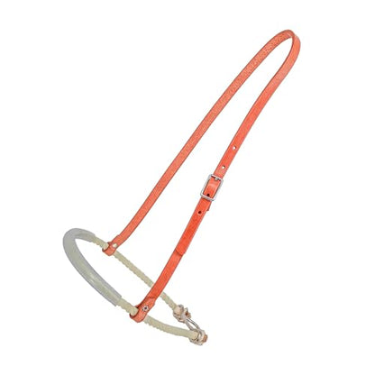 M-Royal Western Rope Noseband Bosal with Russet Leather & Nickel Plated Hardware for Horses | Horse Training