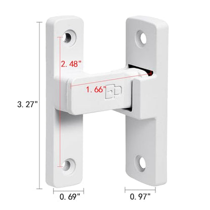 Matte White 90 Degree Barn Door Lock ，Right Angle Door Lock Latch - color: Matte White_90 Degree